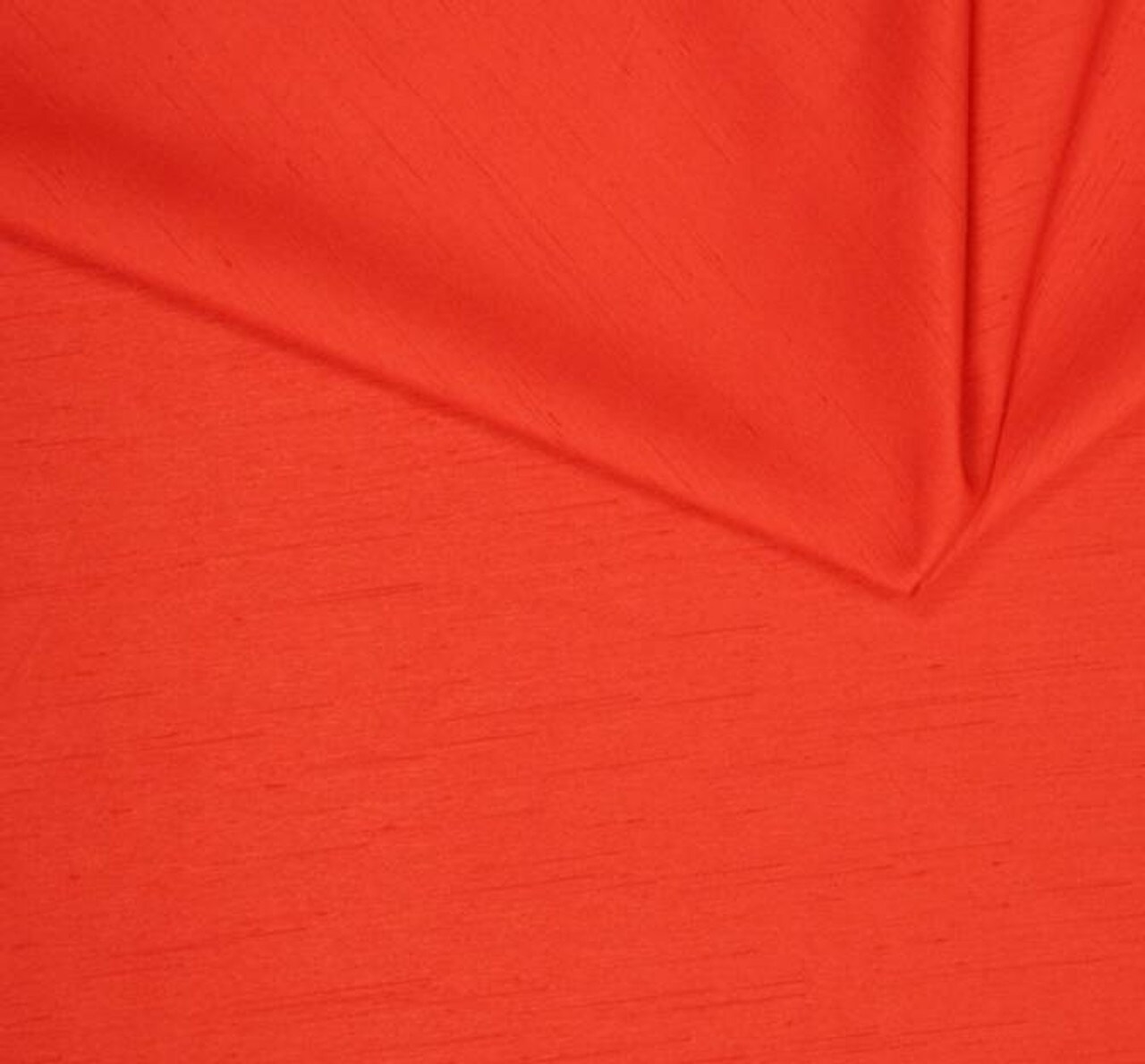 1 Yard Solid Orange Slub Shantung Fabric Silk Look Polyester for Apparel 58/60" Wide